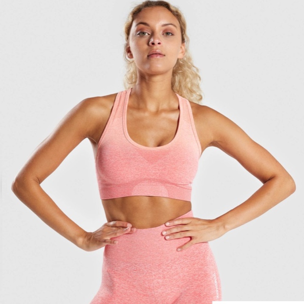 Ombré Seamless Sports Bra-Peach Coral